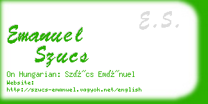 emanuel szucs business card